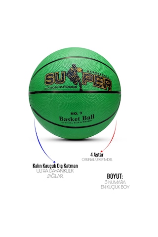 Mini Boy Basketbol Topu İç Dış Mekan Pompa Hediyeli 3 Numara Renkli