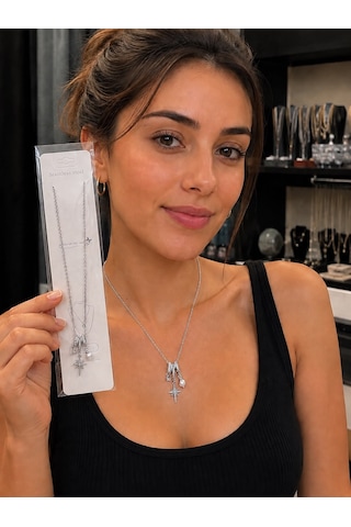 Yıldız Detay Charm Kolye Gümüş