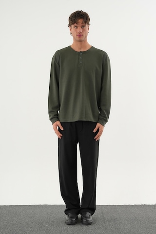 Redline Taren Oversize Erkek Kışlık Düğmeli Sweatshirt Haki