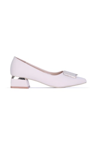 Moda Ayakkabı 855 Syh-krem Kadın 3cm Topuklu Ayakkabı Krem