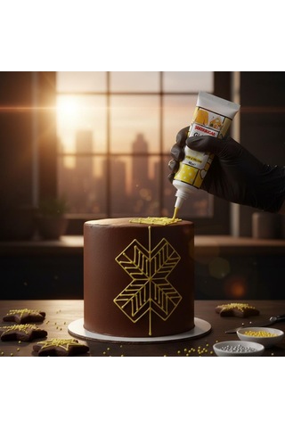 Glazür Tüp Sarı 40 Gr Pasta Ve Kurabiye Dekor Glaze