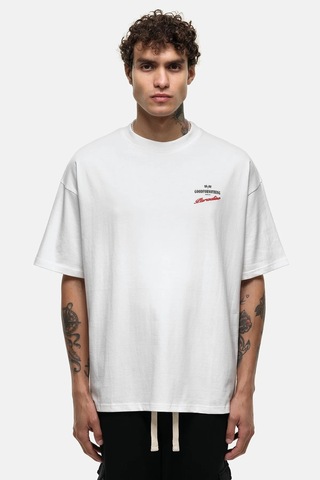 Prtnc Protonic Baskılı Oversize T-shirt Beyaz Beyaz