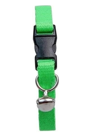 5 Adet Neon Yeşil Zilli Ayarlanabilir Kedi Boyun Tasması 22-30 Cm-21510