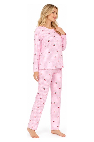 Sleeeproom Kadın Süet Mevsimlik Ekose Desen Pudra Pijama Takımı Pudra - Beyaz