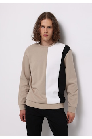 Colin's Colins Comfort Fit Erkek Bej Sweatshirt Cl1075322 Q1.v2 San Sari