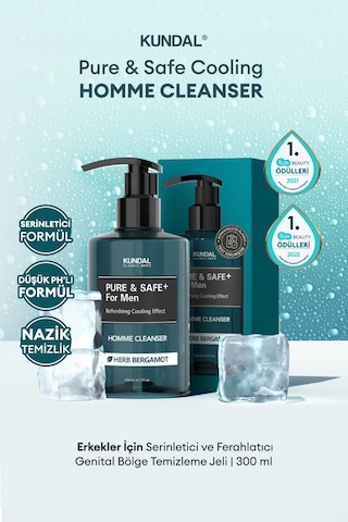 Erkekler İçin Serinletici Genital Bölge Temizleme Jeli Kundal Pure & Safe Cooling Homme Cleanser