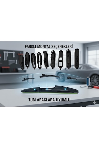 Space Premium 9 Aparatlı Hibrit Arka Silecek Kilitli Model 28 Cm Uyumlu