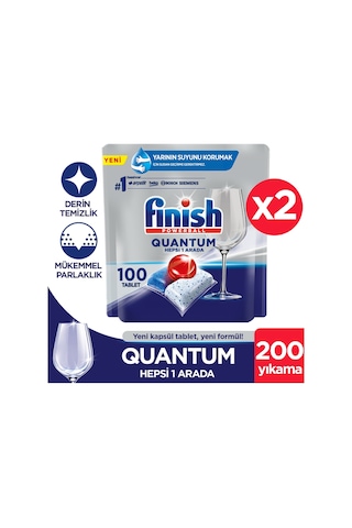 Finish Quantum Hepsi 1 Arada Bulaşık Makinesi Deterjanı 2 x 100 Tablet