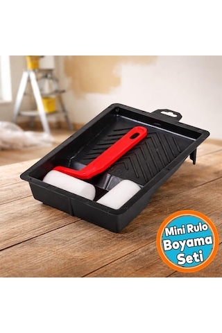 Tr Hobi Seti Mini Rulo Ve Boyama Kabı 14x21,5 Cm Pratik Kullanım Dayanıklı Boya Tepsisi Seti