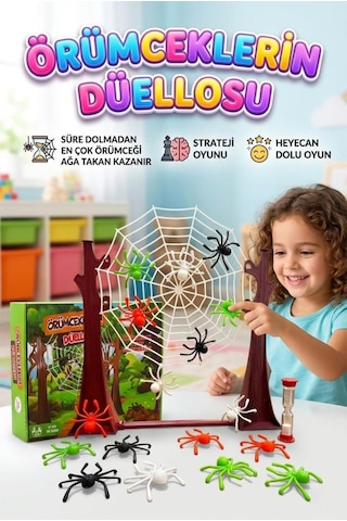 Örümceklerin Düellosu 20 Parçalı Kum Saatli Eğlenceli Ve Stratejik Aile Kutu Oyunu