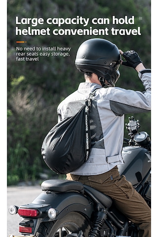 Rockbros 7l Reflektörlü Unisex Motorcu Kask Çantası Antrasit - Siyah