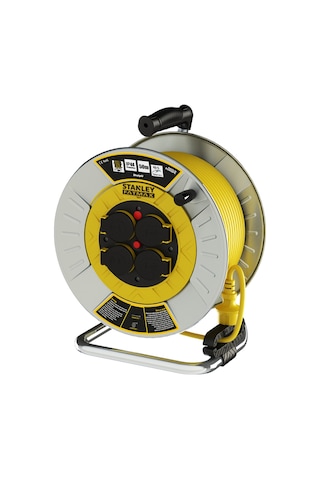 Stanley Profesyonel Metal Bakır Kablolu Makara 50M 3X2.5 MM Kapaklı Ip44 Termikli - SXECFM2RCXE Stanley Profesyonel Metal Bakır Kablolu Makara 50M 3X2.5 MM Kapaklı Ip44 Termikli - SXECFM2RCXE