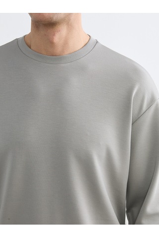 Lcw Vision Gri Bisiklet Yaka Erkek Sweatshirt
