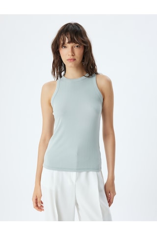 Koton Halter Yaka Atlet Modal Kumaş Dokulu Beyaz 4sak10969ek Beyaz