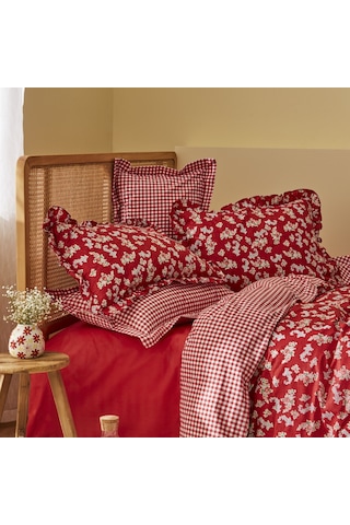 Karaca Home Carlo %100 Pamuk Çift Kişilik Nevresim Takımı Kırmızı