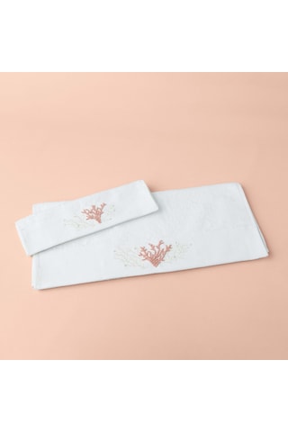 Linens Coral Bambu Yüz Havlusu 50x85 Cm Beyaz Beyaz