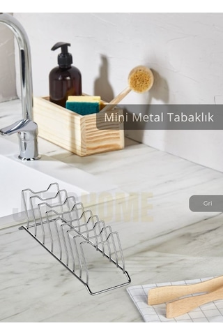 Jet's Home Tezgah U Stu Tabaklık Paslanmaz Tabak Tutucu Bulas Iklık Metal Bulas Ik Sepeti Krom Krom