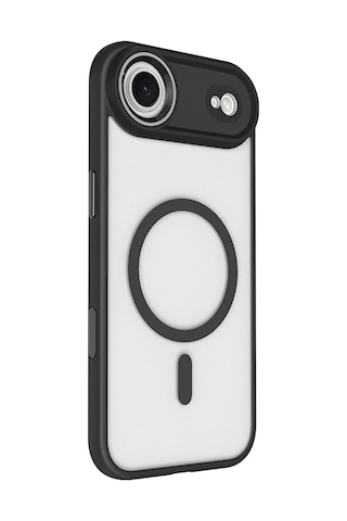 Nourthkiingdom Apple Uyumlu iPhone 17 Air Kılıf Wireless Şarj Özellikli Zore Krom M-safe Silikon Kapak - Gri Gri