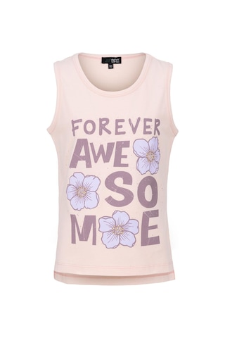 Brz Kids Baskılı Yırtmaçlı Kız Çocuk Sıfır Kol T-shirt-somon Somon