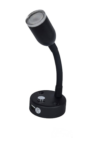 Mellifera Led Okuma Lambası Döner Başlıklı Boyunlu Dokunmatik Dimmerli 2w 12v/24v - Siyah-1854