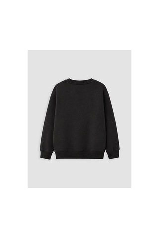Lc Waikiki Alıta Cıty Farkıyla Lcw Kids Siyah 3 İplik Şardonlu Baskılı Loose & Bol Kız Çocuk Sweatshirt Siyah - 925528447 Siyah