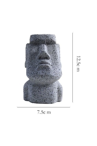 Neevoyu Easter Island Heykeli Desenli Reçine Gözlük Tutucu Ve Ev Dekorasyonu - Sanatsal, Hafif, Çok Amaçlı Masaüstü/perde Üstü Süs Eşyası