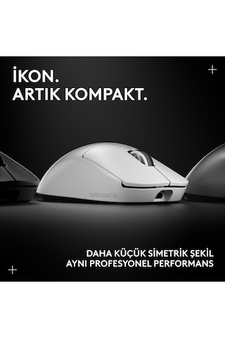 Logitech G Pro X Superlıght 2c Hafif Hero 2 Sensör 32.000 Dpı Lıghtspeed Kablosuz Oyuncu Mouse - Beyaz 910-007539