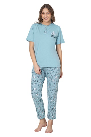 Abbas Erdem Erdem Kısa Kollu Pijama Takımı Dfn007 Mavi