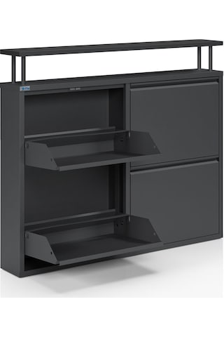 Ceha Tablalı 4'lü Metal Ayakkabılık - Siyah K.AYK-2.4/S/P 9005 Siyah