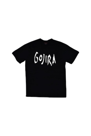Erkek Siyah Gojira Baskılı T-shirt SIYAH