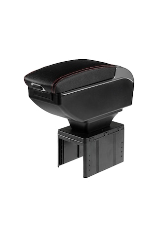 Oto Kolçak Sürgülü Ve Usb Şarj Girişli Tüm Araçlara Uyumlu Kol Dayama 7 Usb Girişli Kolçak Siyah