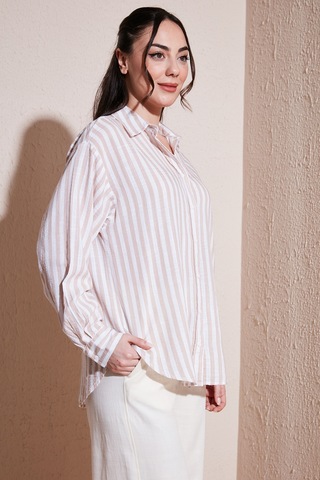 Fashion Friends Bayan Gömlek 25y0670k1 Bej Bej