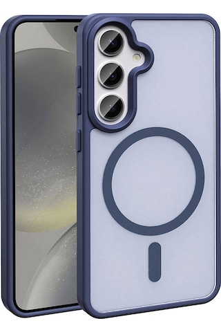 Samsung Galaxy S24 Plus İle Uyumlu Kılıf Magsafe Şarj Özellikli Mat Arka Yüzeyli Kapak