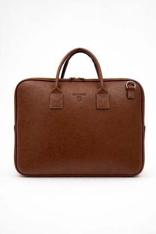 Sanmorris Unisex 15.6 İnç Uyumlu Suni Deri Darbe Korumalı Laptop Ve Evrak Çantası Taba