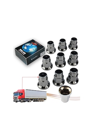 Tır Kamyon İçin 10 Adet Krom Bijon Anahtar Kapağı 32 Mm