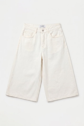 Itsbasic Kadın Kırık Beyaz 7s6-101 Maxi Denim Bermuda Şort