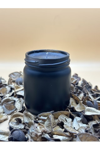 Siyah Renk Lavanta Kokulu Soya Mum 210 Cc 1 Adet - Renkli Kavanozda Mum 1 Adet Siyah