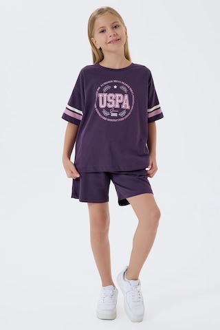 U.s. Polo Assn. Kız Çocuk Mor Şort Takım Mor