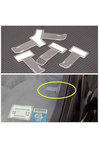 jmsstore 5 Adet Şeffaf Otopark Bilet Tutucu Klip Plastik Zamanlama Bilet Tutucu Araç Ön Camı