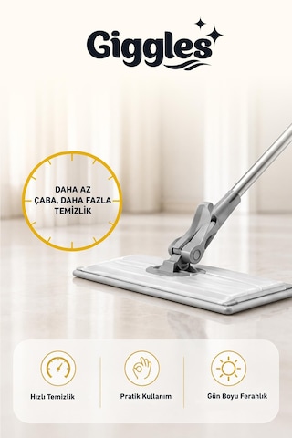 Giggles Mopa Uyumlu Yer Temizlik Havlusu 8 Katlı 4xl Arap Sabunu Katkılı 6 Paket 180 Adet Havlu Beyaz