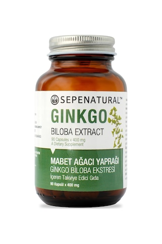 Sepe Natural Ginkgo Biloba Mabet Ağacı Ekstresi Full Potency 90 Kapsül x 400 MG