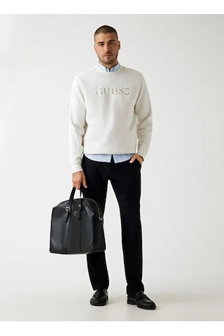 Guess M5bq08k9z21 Cn Basic Erkek Sweatshirt Beyaz
