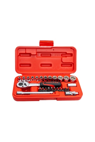 İzeltaş 1/4" Altı Köşe Mini Lokma Anahtar Ve Bits Set 27 Parça