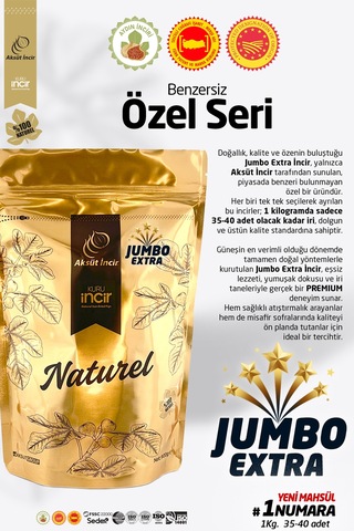 Jumbo Extra 1 Numara Kuru İncir 900g Gold Doypack 900 G