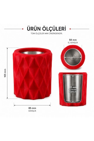 Mottopi Ehlikeyf Vişne Çürüğü Elmas Desenli,1 Kadeh Yuvalı,metal İç Hazneli,termojelli Soğutucu-vişne Çürüğü