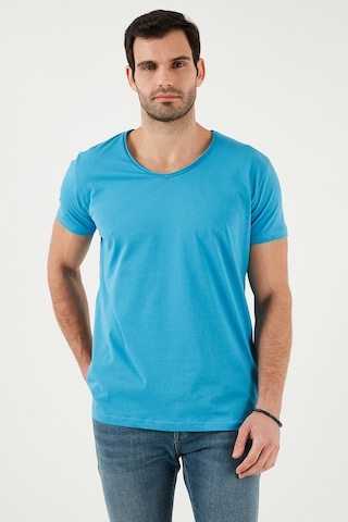 Buratti Pamuklu Slim Fit V Yaka Basic Erkek T Shirt 5412001 Indigo