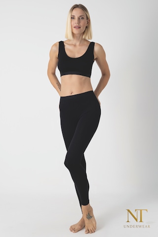 Nt Underwear Kadın Bambu Uzun Tayt Hafif, Rahat, Terletmeyen Siyah