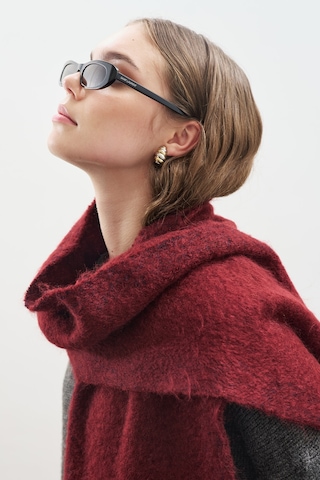 Şerit Detaylı Atkı Bordo Bordo