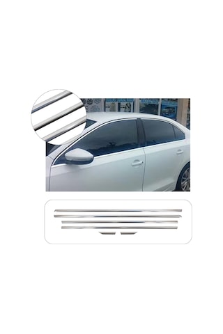 Volkswagen Jetta Uyumlu 2011 Ve Üzeri Krom Cam Çıtası 6 Parça Paslanmaz Çelik
