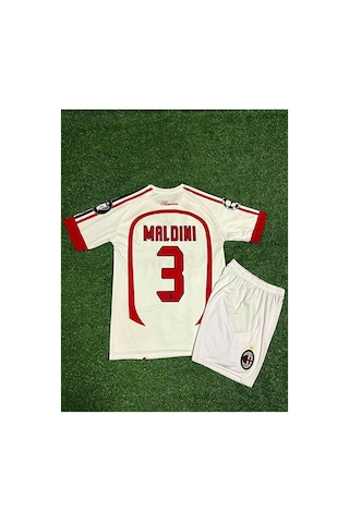 Milan 2007 Maldini Çocuk Forması Beyaz Çok Renkli